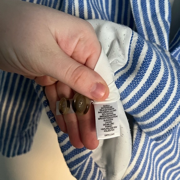 LOFT Women's Preppy Linen Blend Striped Blazer size 4 - Picture 4 of 6